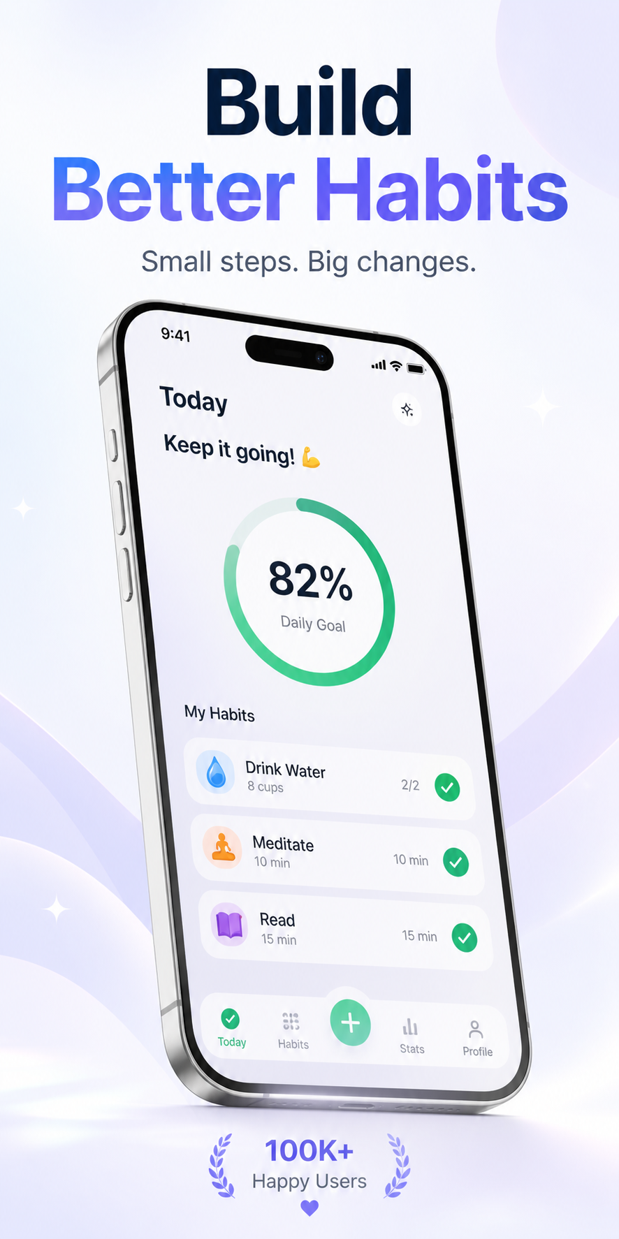Habit tracking App Store screenshot example